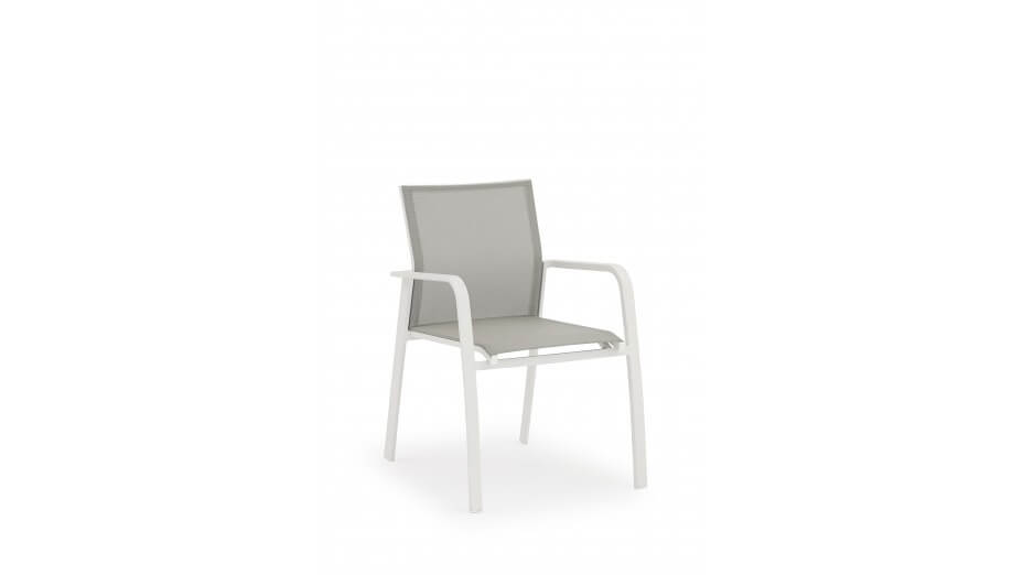 Fauteuil Blanc/Taupe - Nice