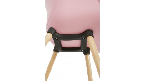 Fauteuil scandinave rose pied bois - TULIP