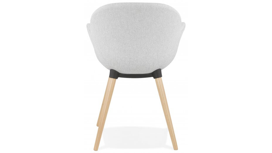 Fauteuil scandinave Tissu gris clair pied bois - TULIP
