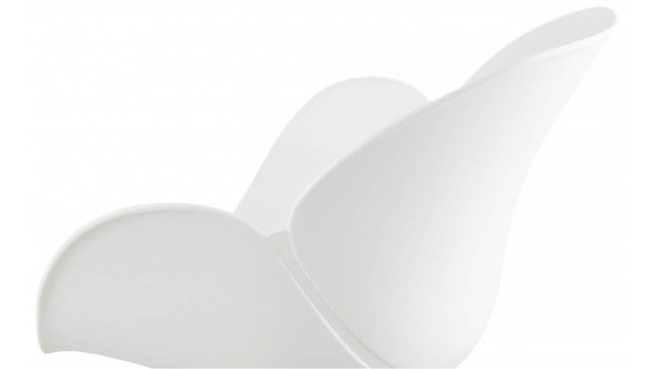 Fauteuil scandinave blanc pied métal blanc - CANA