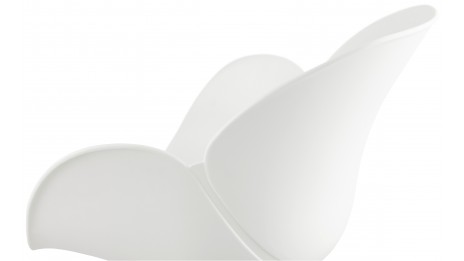 Fauteuil scandinave blanc pied métal blanc - CANA