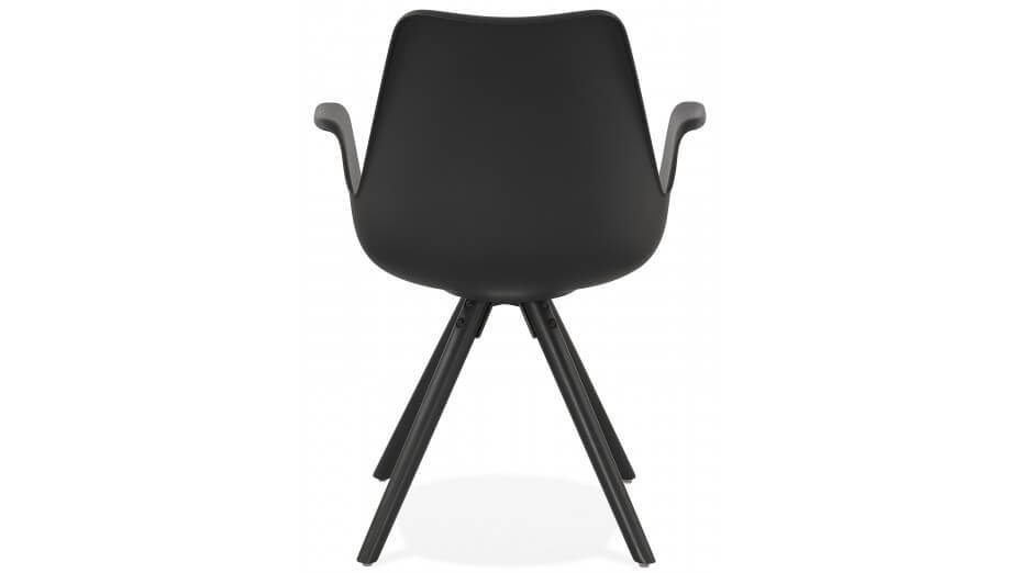 Fauteuil moderne Noir pieds noir - LEON