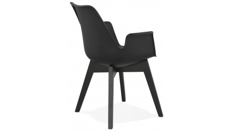 Fauteuil moderne Noir pieds noir - LEONI