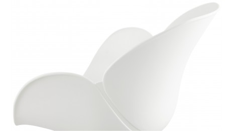 Fauteuil scandinave blanc pied métal blanc - TULIPO