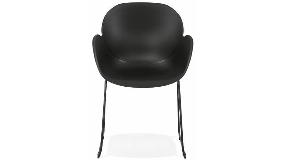 Fauteuil scandinave noir pied métal noir - TULIPO