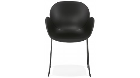 Fauteuil scandinave noir pied métal noir - TULIPO
