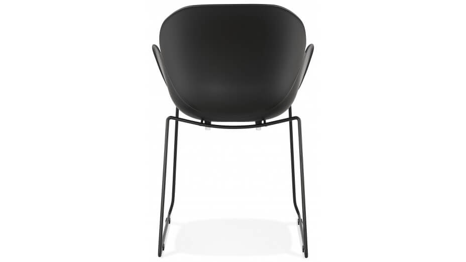 Fauteuil scandinave noir pied métal noir - TULIPO