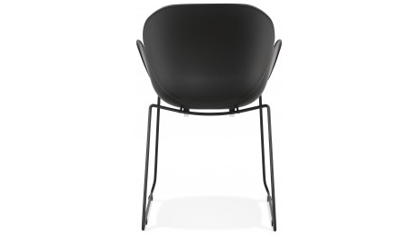 Fauteuil scandinave noir pied métal noir - TULIPO