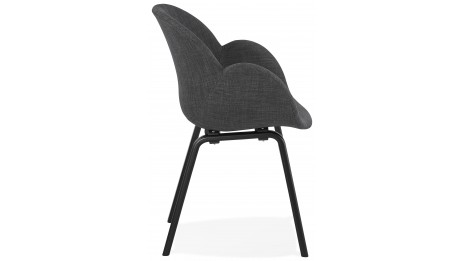 Fauteuil scandinave Tissu gris pied noir - TULIPA