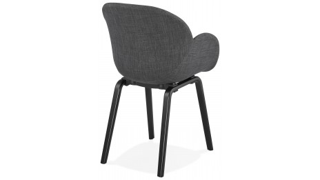 Fauteuil scandinave Tissu gris pied noir - TULIPA
