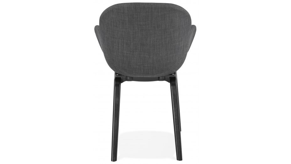 Fauteuil scandinave Tissu gris pied noir - TULIPA