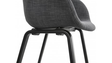Fauteuil scandinave Tissu gris pied noir - TULIPA
