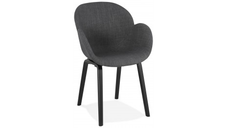 Fauteuil scandinave Tissu gris pied noir - TULIPA