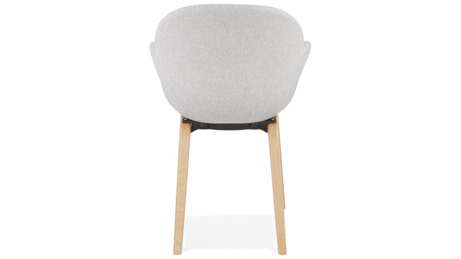 Fauteuil scandinave Tissu gris clair pied bois - TULIPA