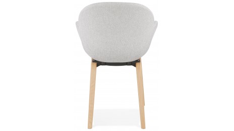 Fauteuil scandinave Tissu gris clair pied bois - TULIPA