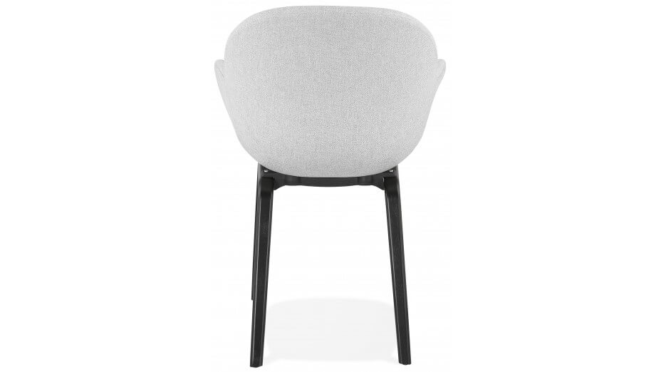Fauteuil scandinave Tissu gris clair pied noir - TULIPA
