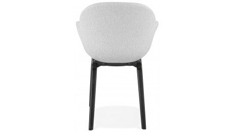 Fauteuil scandinave Tissu gris clair pied noir - TULIPA