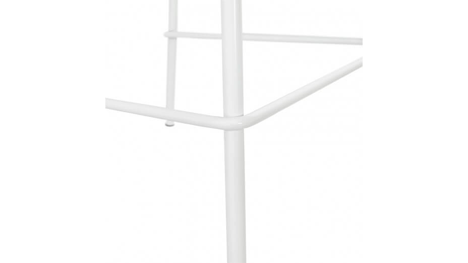 Tabouret de bar Mi-hauteur Blanc pied métal blanc - Nevy
