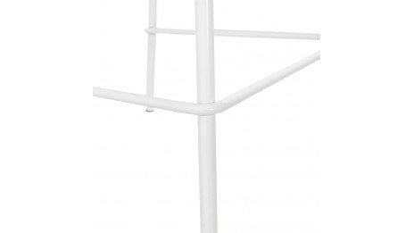 Tabouret de bar Mi-hauteur Blanc pied métal blanc - Nevy