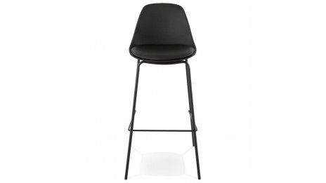 Tabouret de bar Noir pied métal noir - Nevy