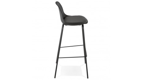 Tabouret de bar Noir pied métal noir - Nevy