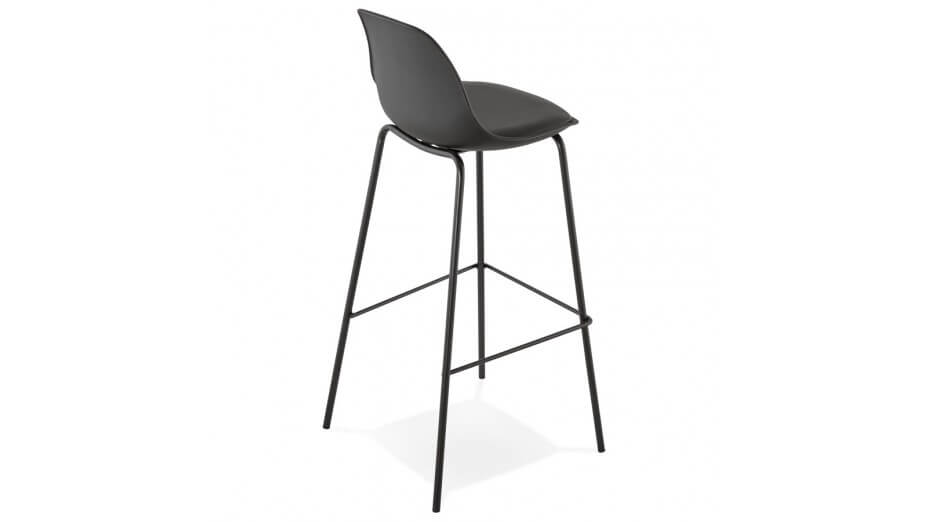 Tabouret de bar Noir pied métal noir - Nevy