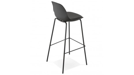 Tabouret de bar Noir pied métal noir - Nevy