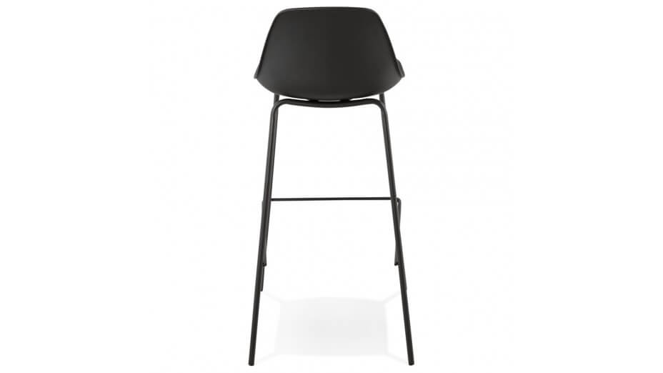 Tabouret de bar Noir pied métal noir - Nevy