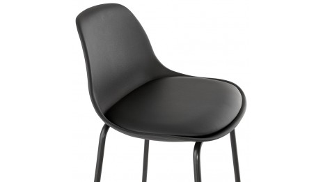 Tabouret de bar Noir pied métal noir - Nevy