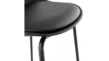 Tabouret de bar Noir pied métal noir - Nevy