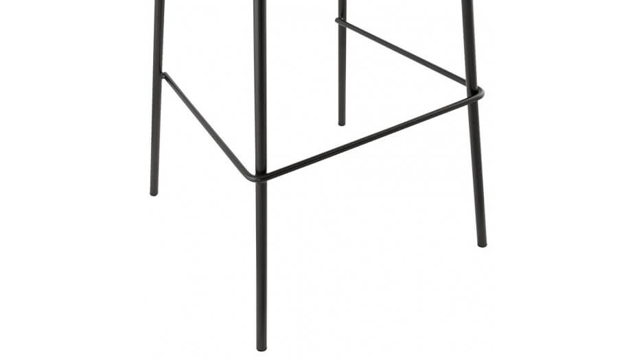 Tabouret de bar Noir pied métal noir - Nevy