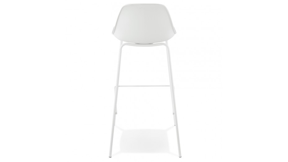 Tabouret de bar Blanc pied métal blanc - Nevy