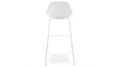 Tabouret de bar Blanc pied métal blanc - Nevy