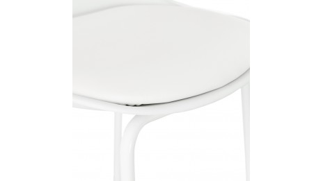 Tabouret de bar Blanc pied métal blanc - Nevy