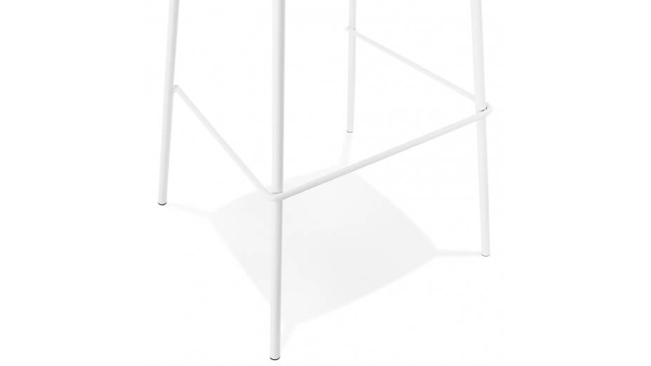 Tabouret de bar Blanc pied métal blanc - Nevy