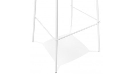 Tabouret de bar Blanc pied métal blanc - Nevy