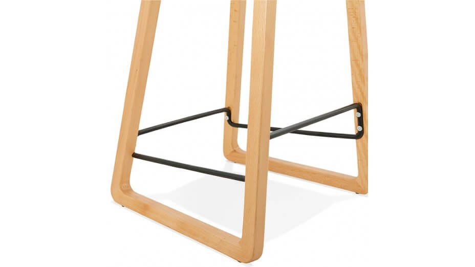 Tabouret snack Mi-hauteur rose pied bois naturel - SCANDI