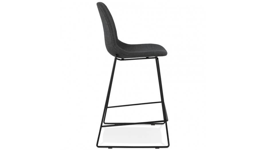 Tabouret snack Mihauteur en tissu Gris foncé - Ely