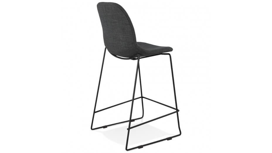 Tabouret snack Mihauteur en tissu Gris foncé - Ely
