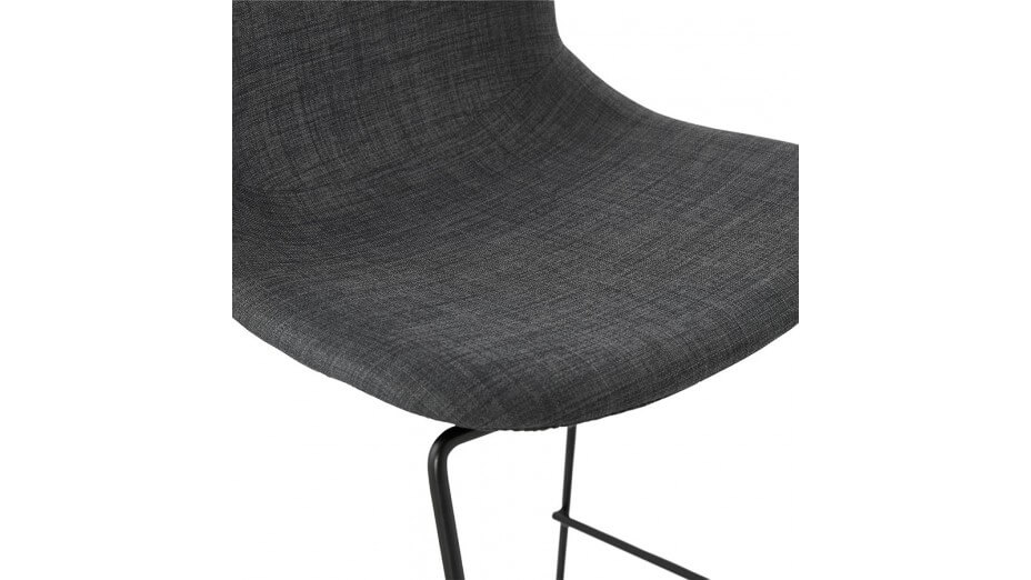 Tabouret snack Mihauteur en tissu Gris foncé - Ely