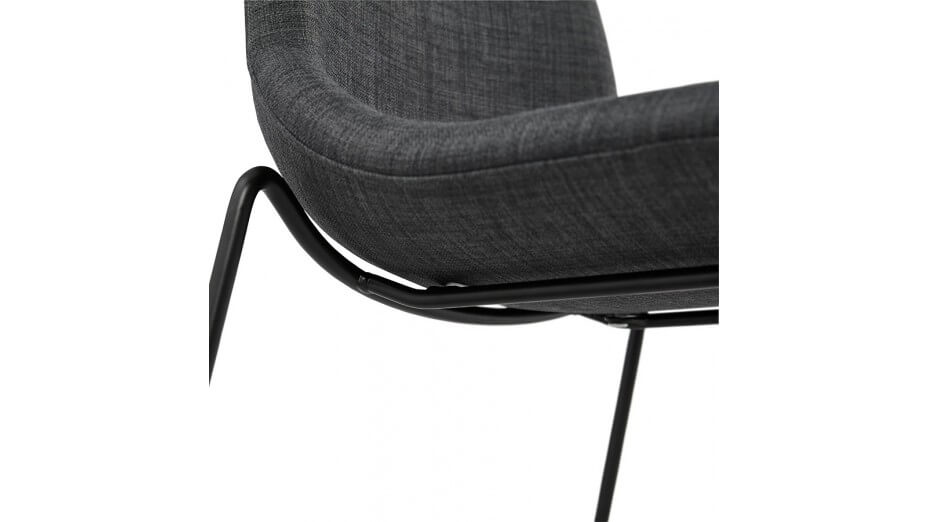 Tabouret snack Mihauteur en tissu Gris foncé - Ely