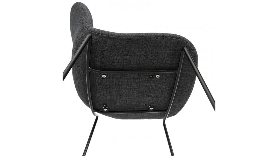 Tabouret snack Mihauteur en tissu Gris foncé - Ely