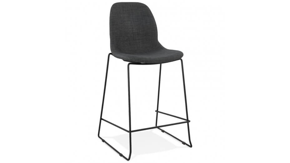 Tabouret snack Mihauteur en tissu Gris foncé - Ely