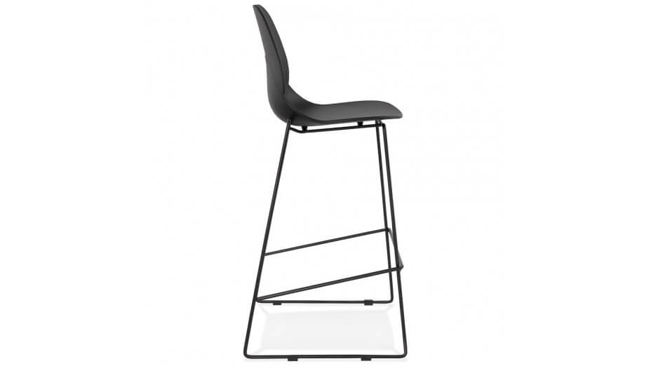 Tabouret de bar noir design empilable - Ruddy