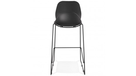 Tabouret de bar noir design empilable - Ruddy