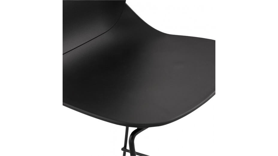 Tabouret de bar noir design empilable - Ruddy