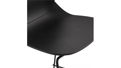 Tabouret de bar noir design empilable - Ruddy