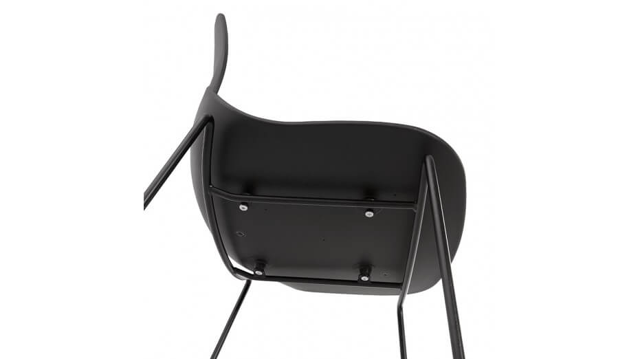 Tabouret de bar noir design empilable - Ruddy