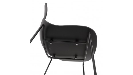 Tabouret de bar noir design empilable - Ruddy