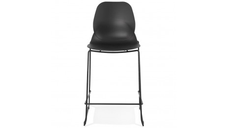 Tabouret snack Mi-hauteur noir design empilable - Ruddy
